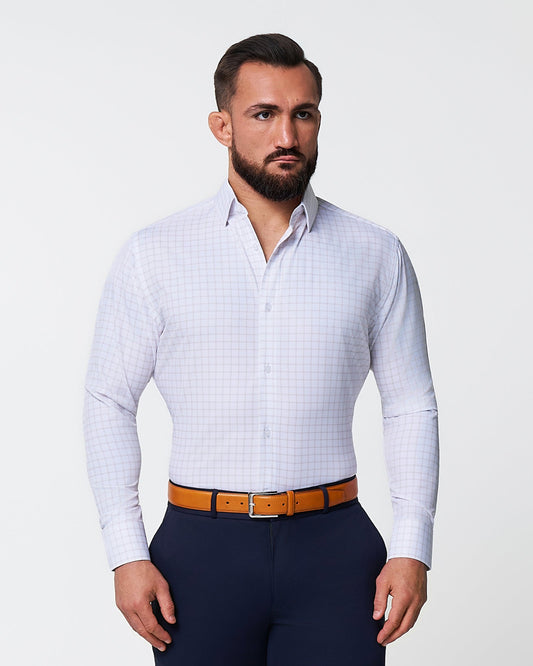 State & Liberty "The Shore" White with Tan Windowpane