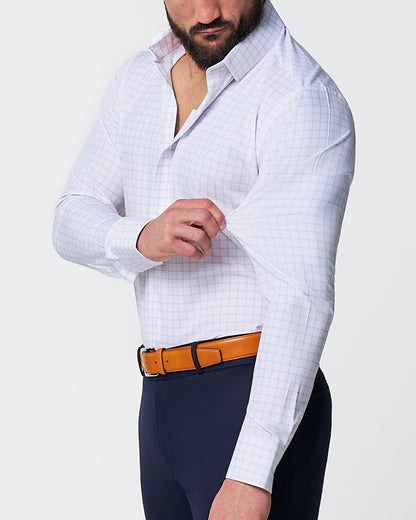 State & Liberty "The Shore" White with Tan Windowpane