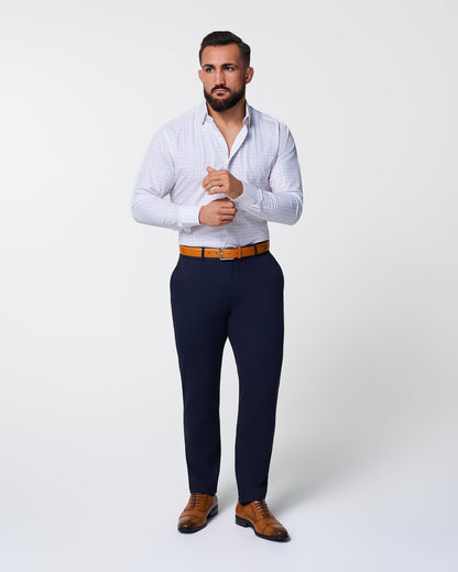 State & Liberty "The Shore" White with Tan Windowpane