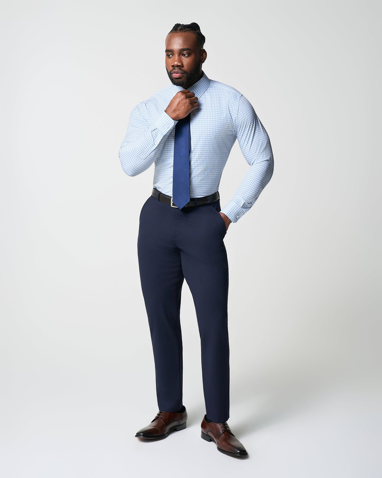 State & Liberty "The Soho" Light Blue Windowpane