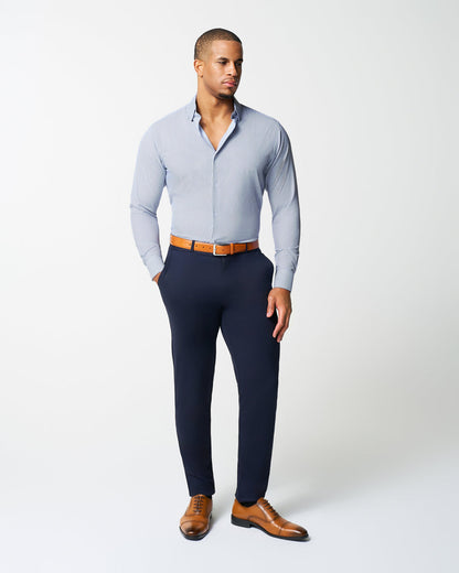 State & Liberty "The Tucker" Mid-Blue Bengal Stripe