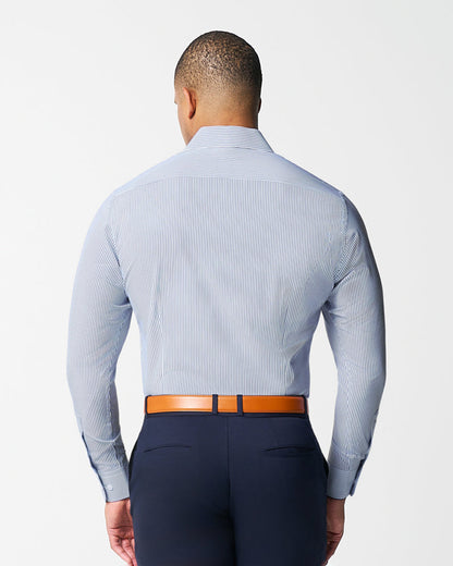 State & Liberty "The Tucker" Mid-Blue Bengal Stripe