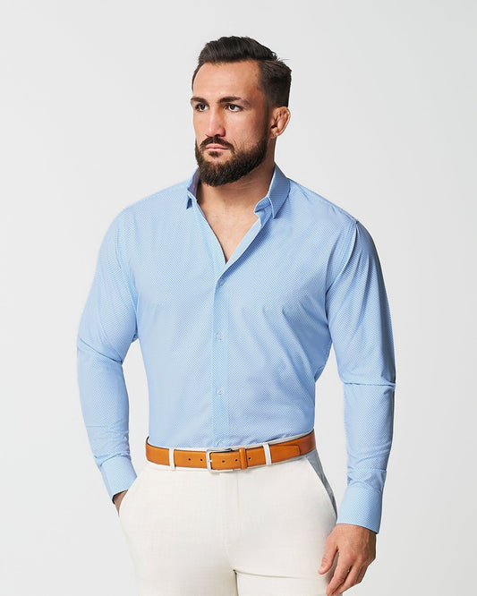 State & Liberty "The Vernor" Light Blue Square Check Print