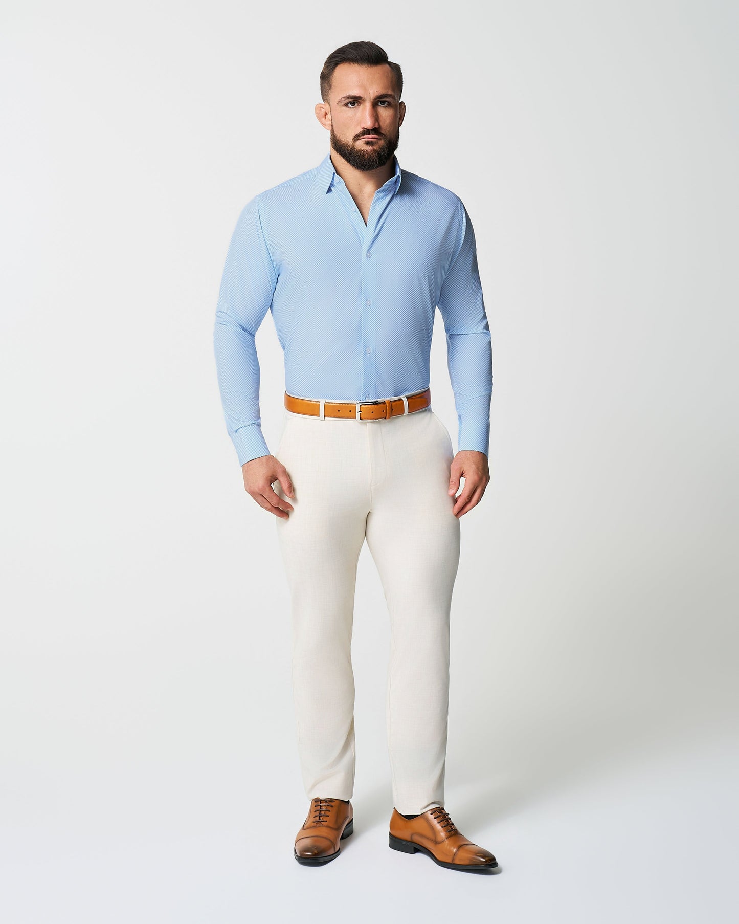 State & Liberty "The Vernor" Light Blue Square Check Print