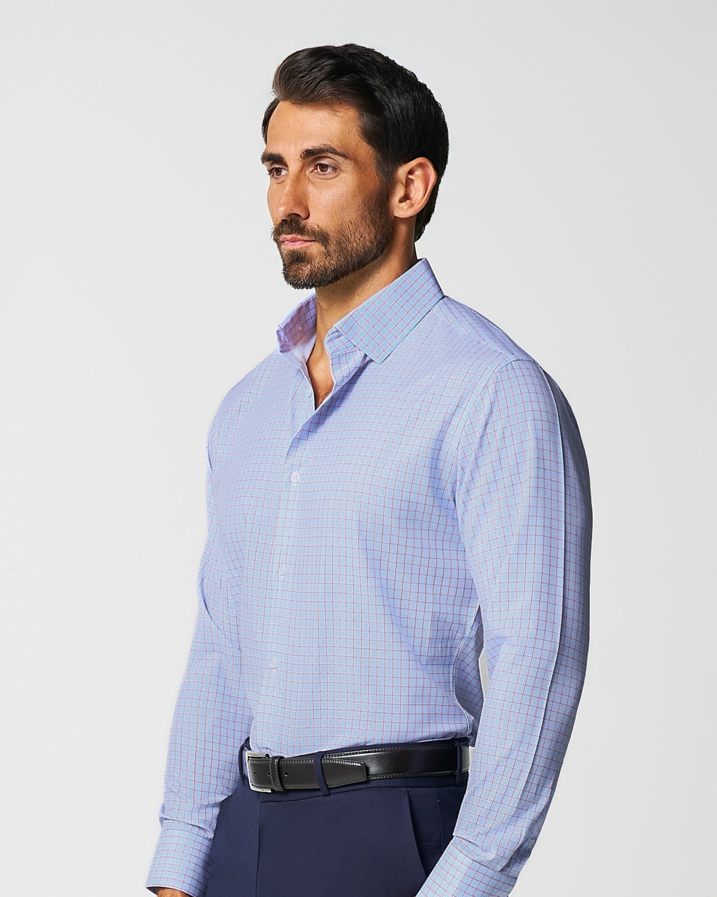 State & Liberty "The Weston" Light Blue, Pink & Black Plaid